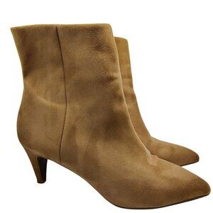 Dolce Vita Sabryna Suede Pointed Toe Ankle Boots | Size 7 | Tan Zip Heels